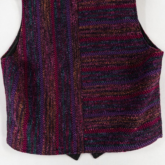ilLOOMinations Danni Webb Vest Women Sz S/M Handwoven Multicolor Button Up Lined - Picture 6 of 9